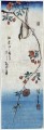 pequeño pájaro en una rama de kaidozakura 1848 Utagawa Hiroshige Ukiyoe